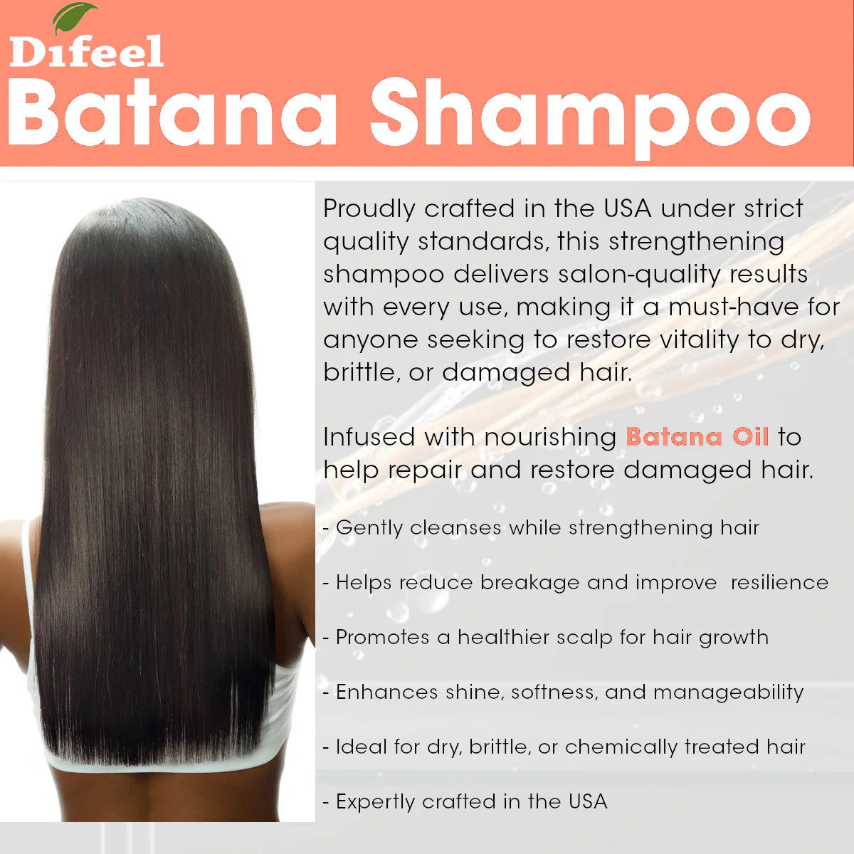 Difeel Batana Sulfate Free Shampoo (12 oz)