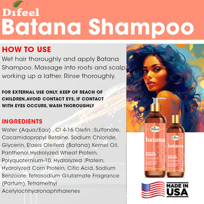 Difeel Batana Sulfate Free Shampoo (12 oz)