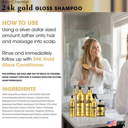 HAIR CHEMIST 24k Gold Gloss Shampoo (33.8oz)