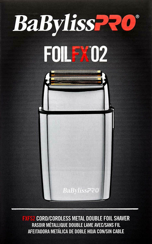 BaBylissPRO FoilFX02 Cordless Metal Double Foil Shaver- Silver