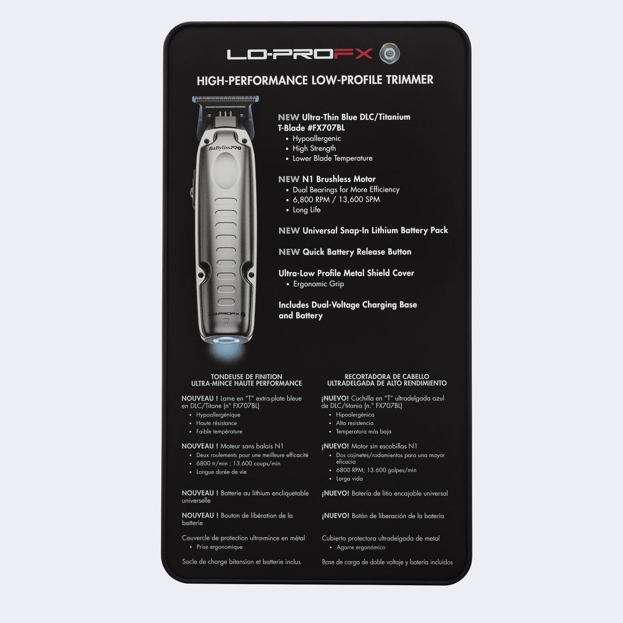 BaBylissPRO FXONE Lo-ProFX Matte Gray High Performance Low Profile Trimmer