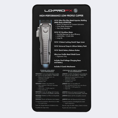 BaBylissPRO FXONE Lo-ProFX Matte Gray High Performance Low Profile Clipper