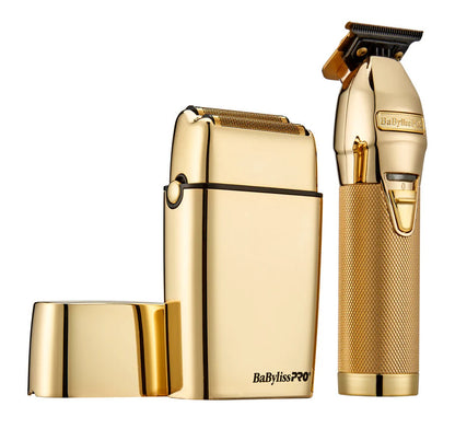 BaBylissPRO LimitedFX Gold Trimmer & Double Foil Shaver Prepack