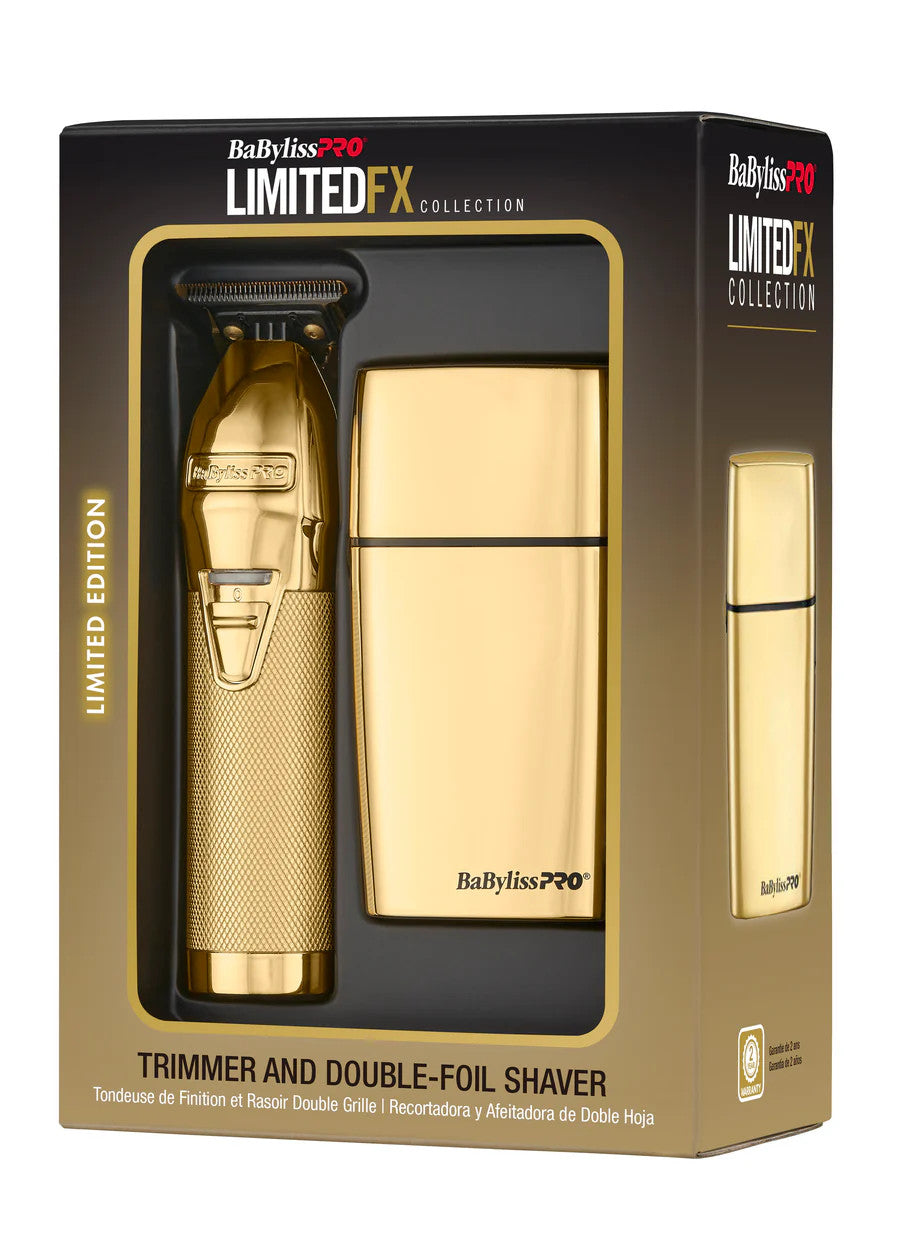 BaBylissPRO LimitedFX Gold Trimmer & Double Foil Shaver Prepack