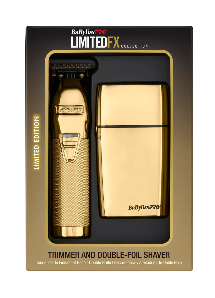 BaBylissPRO LimitedFX Gold Trimmer & Double Foil Shaver Prepack