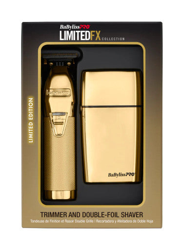 BaBylissPRO LimitedFX Gold Trimmer & Double Foil Shaver Prepack