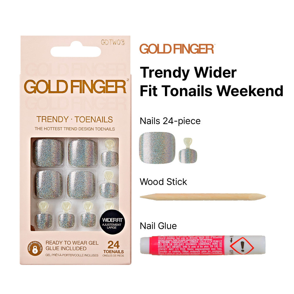 Kiss Gold Finger Trendy Wider Fit Toenails - WEEKEND