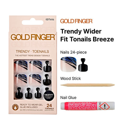 Kiss Gold Finger Trendy Wider Fit Toenails - BREEZE
