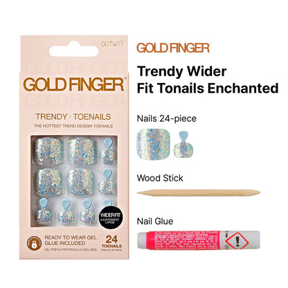 Kiss Gold Finger Trendy Wider Fit Toenails - ENCHANTED