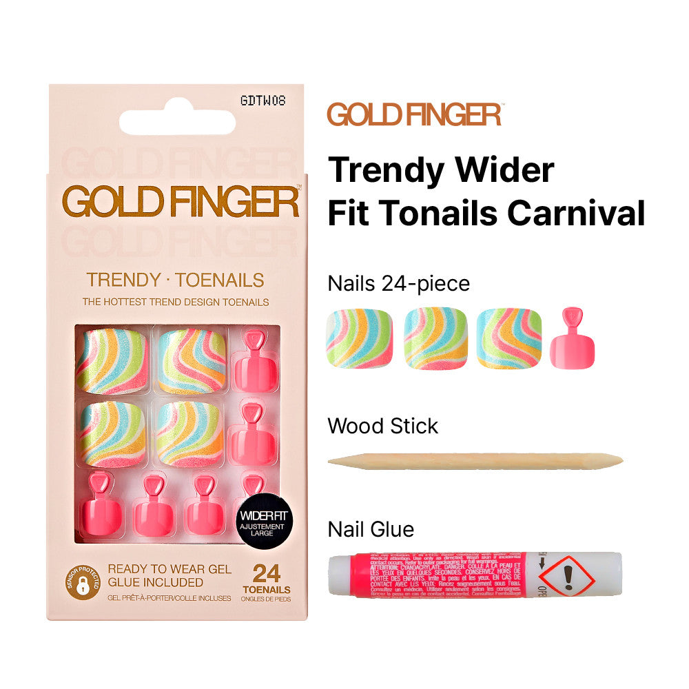 Kiss Gold Finger Trendy Wider Fit Toenails - CARNIVAL