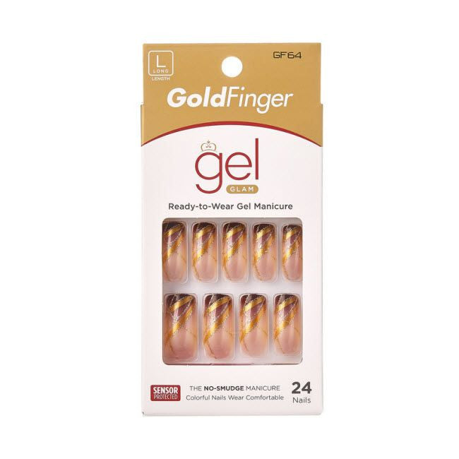 KISS Gold Finger Gel Glam Design Nails