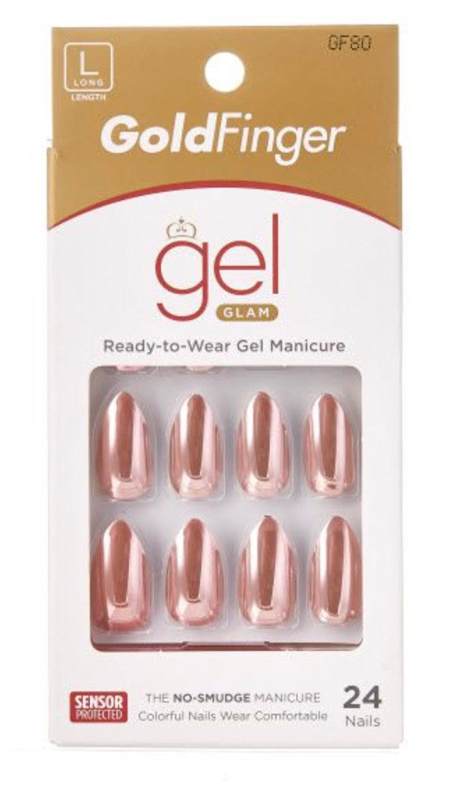 KISS Gold Finger Gel Glam Design Nails
