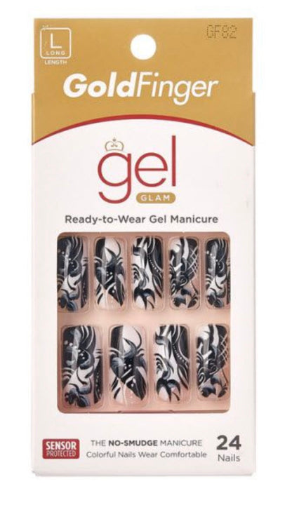 KISS Gold Finger Gel Glam Design Nails