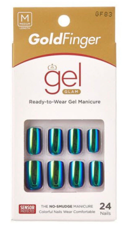 KISS Gold Finger Gel Glam Design Nails