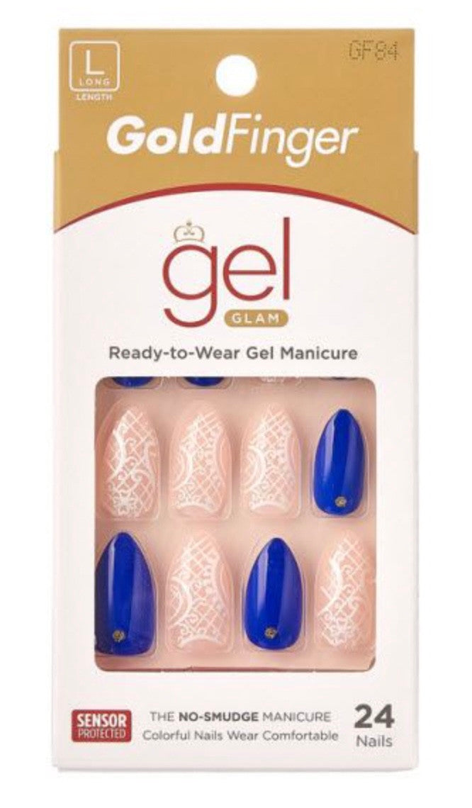 KISS Gold Finger Gel Glam Design Nails