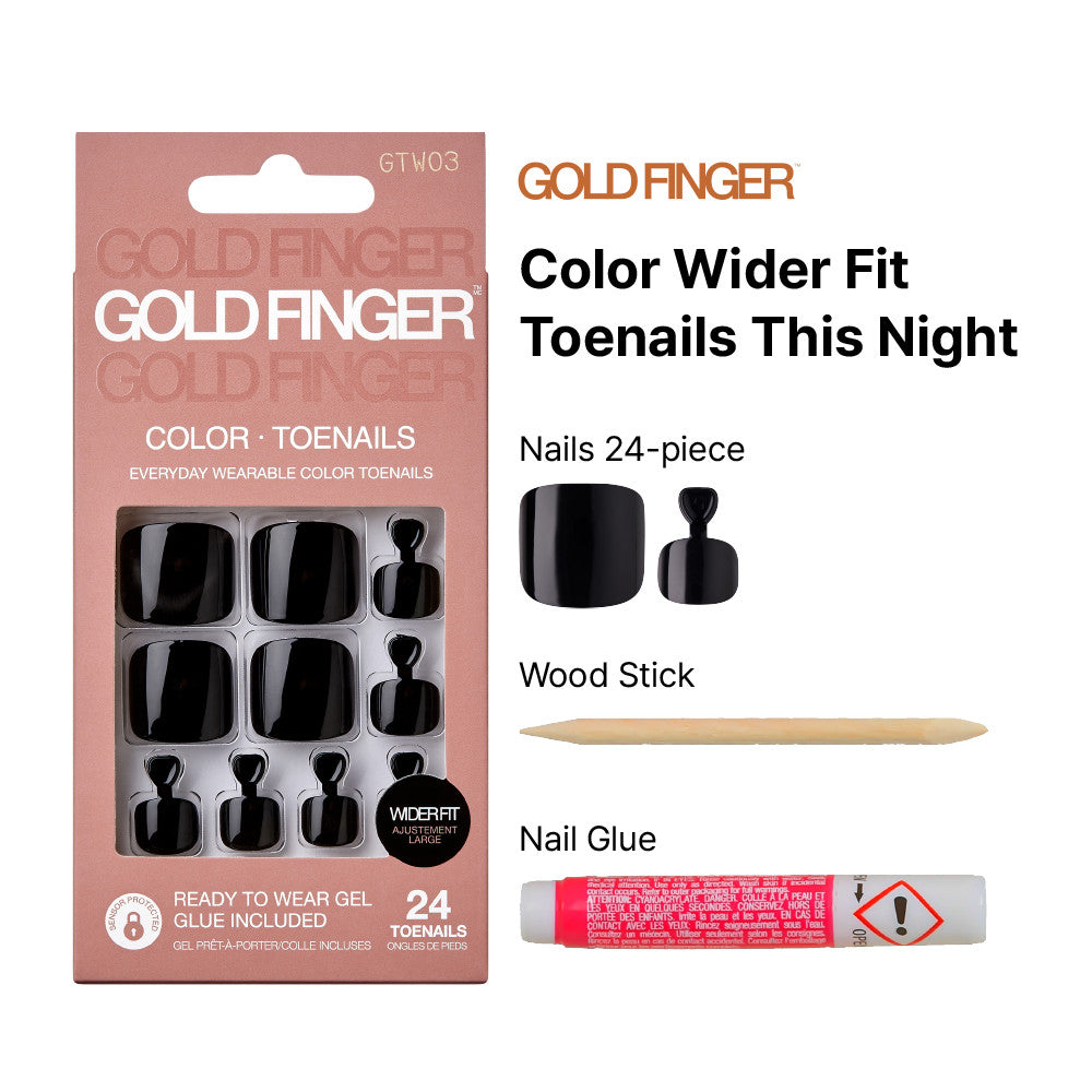 Kiss Gold Finger Trendy Wider Fit Toenails - THIS NIGHT