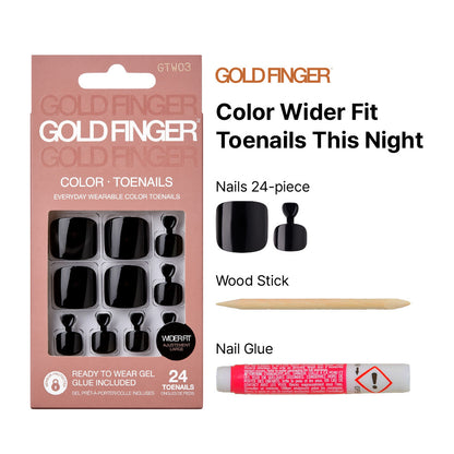 Kiss Gold Finger Trendy Wider Fit Toenails - THIS NIGHT