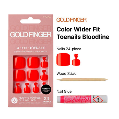 Kiss Gold Finger Trendy Wider Fit Toenails - BLOODLINE