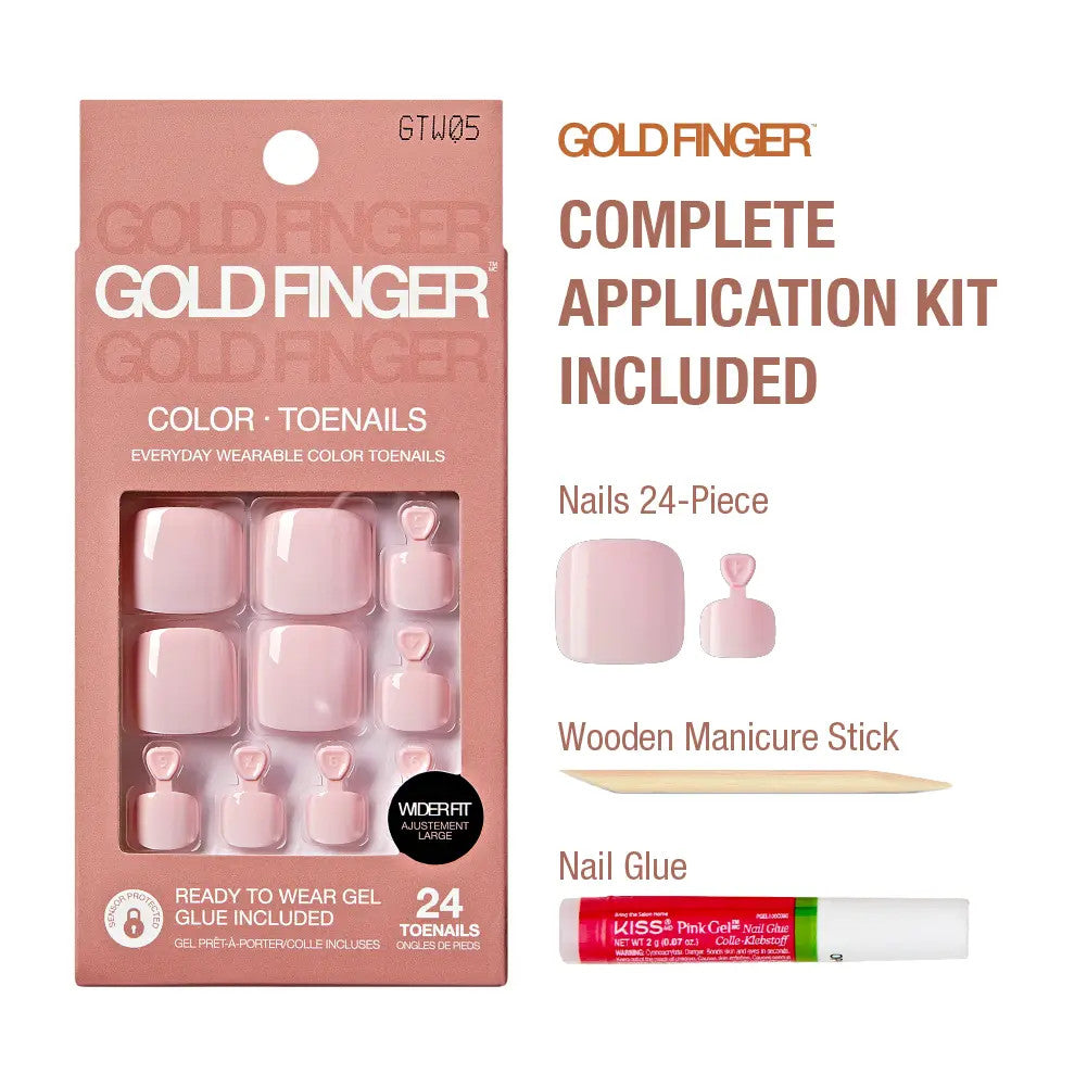KISS Color Gel Press On Wide Fit Toenails - COOL IT
