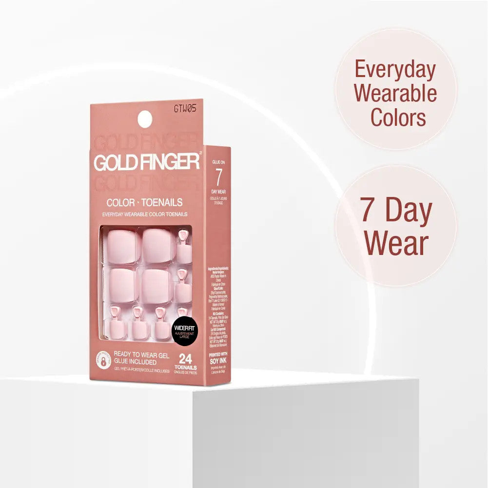 KISS Color Gel Press On Wide Fit Toenails - COOL IT