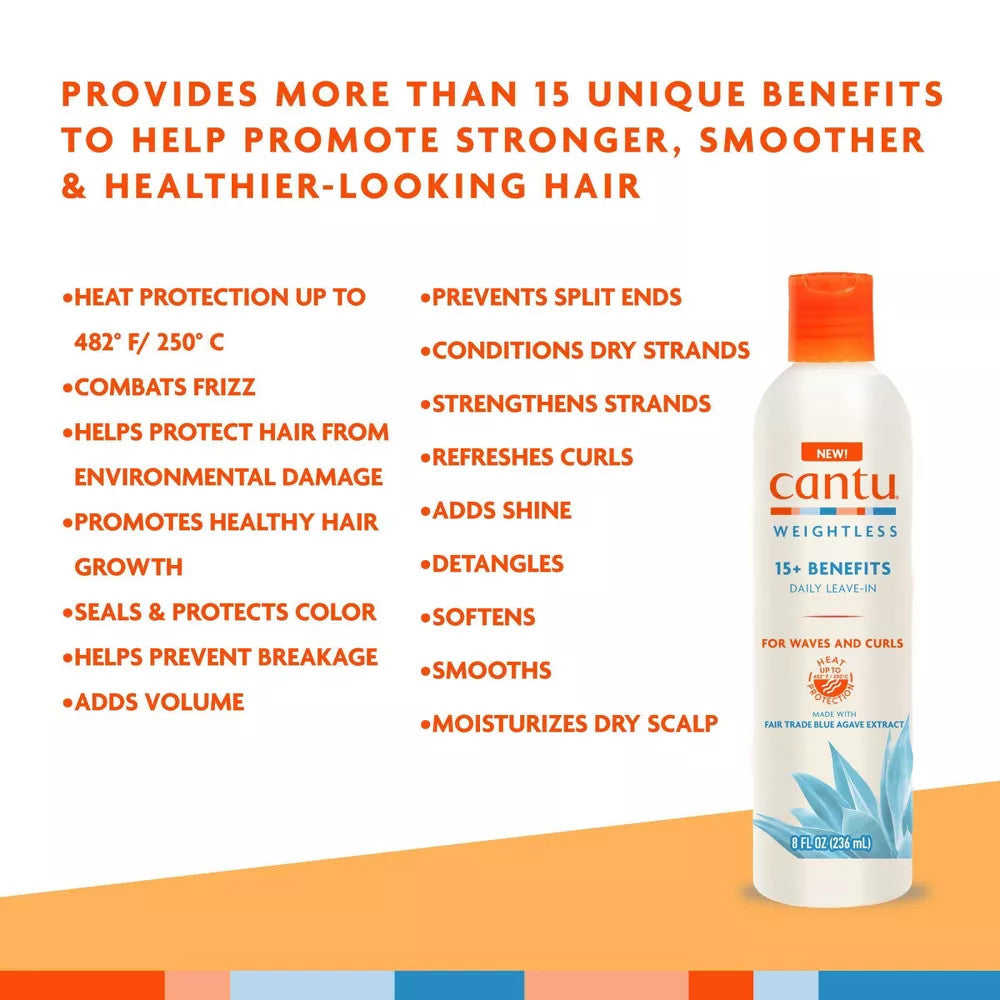Cantu Weightless Benefit Daily Leave-In Conditioning Cream (8oz)