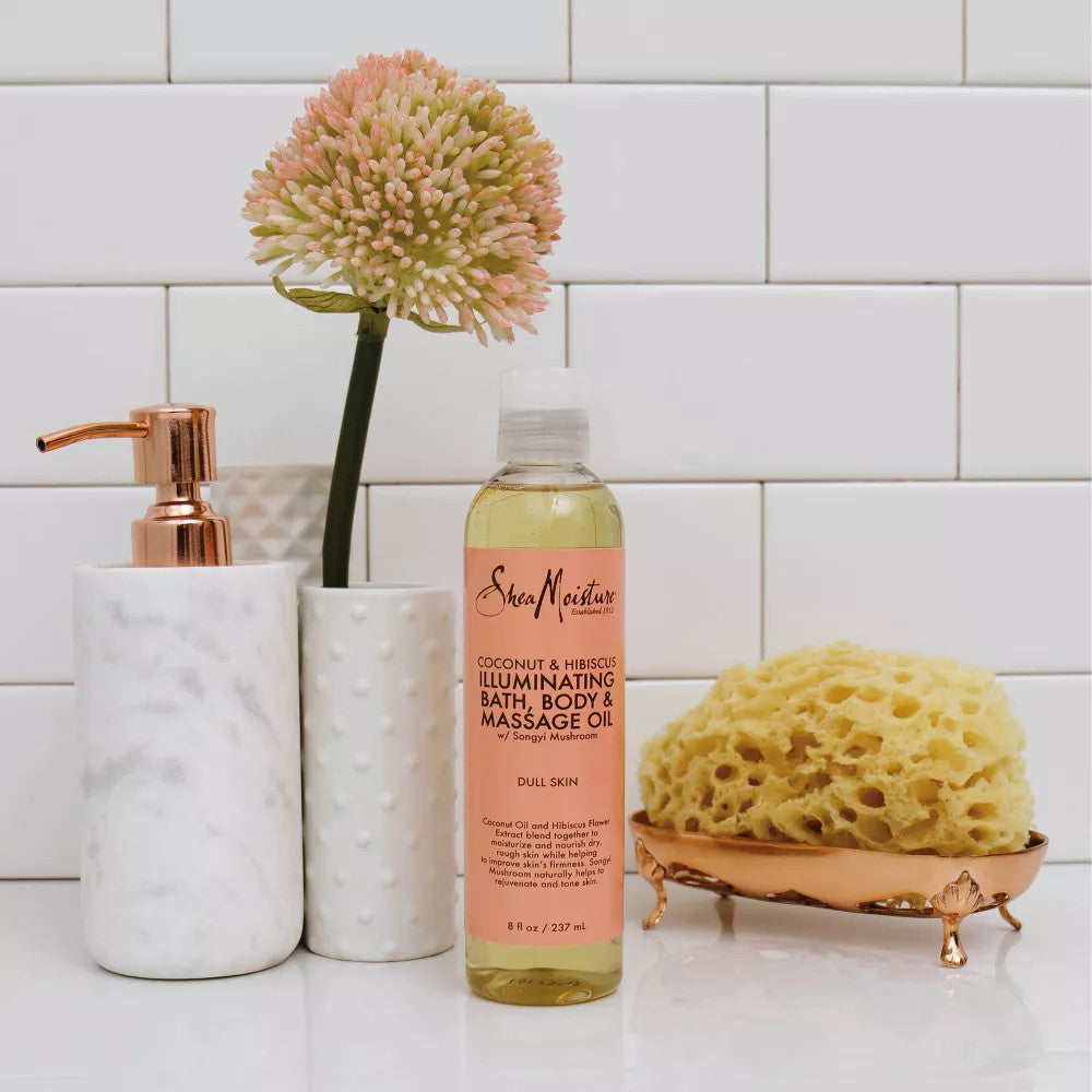 SheaMoisture Coconut & Hibiscus Illuminating Bath Body and Massage Oil (8oz)