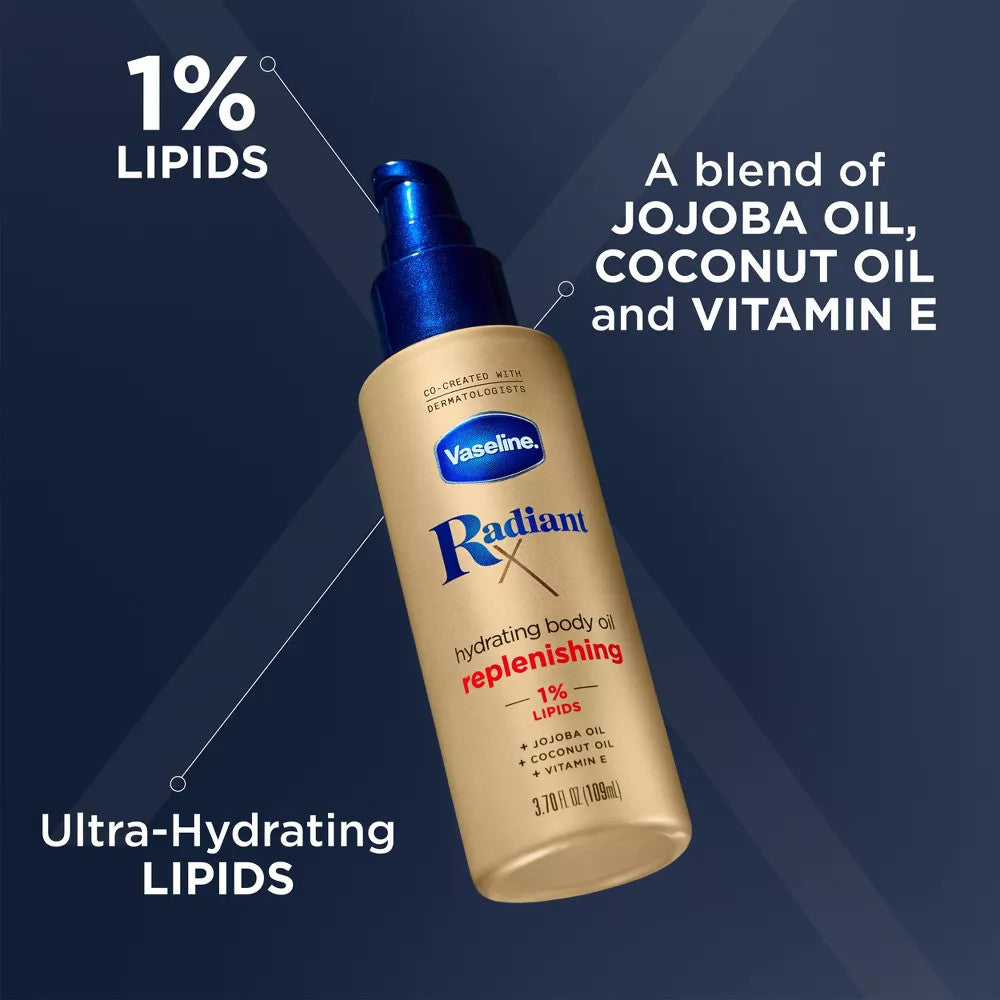 VASELINE Radiant x Replenishing Hydrating Body Oil (3.7 oz)