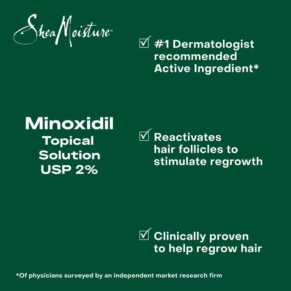 SheaMoisture Minoxidil 2% Hair Treatment Solution (2 oz)