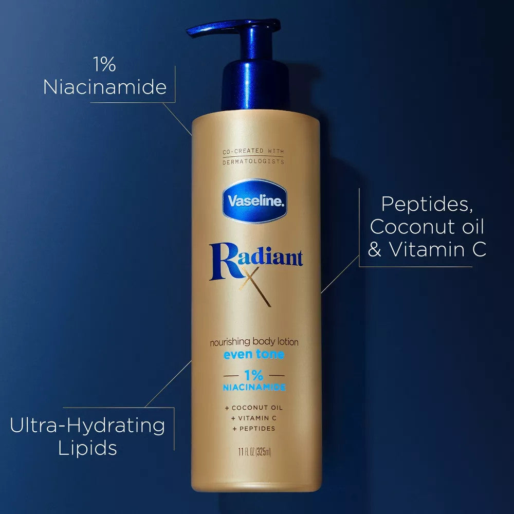 VASELINE Radiant x Nourishing Niacinamide Body Lotion (11 oz)