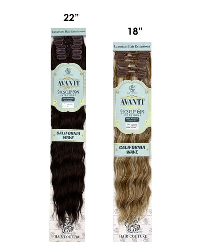 Hair Couture 100% Human Hair Extensions Avanti 9Pcs Clip-ins - CALIFORNIA WAVE (18"-22")