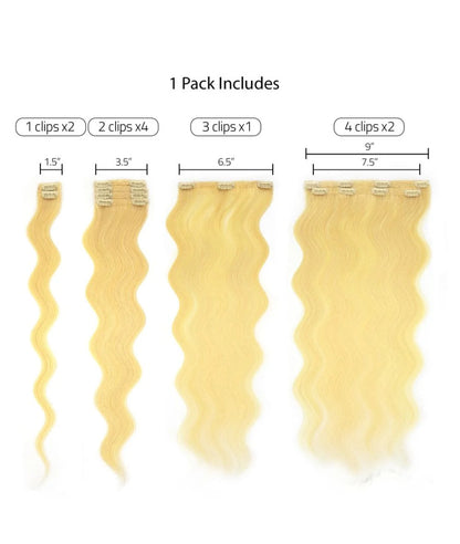 Hair Couture 100% Human Hair Extensions Avanti 9Pcs Clip-ins - CALIFORNIA WAVE (18"-22")