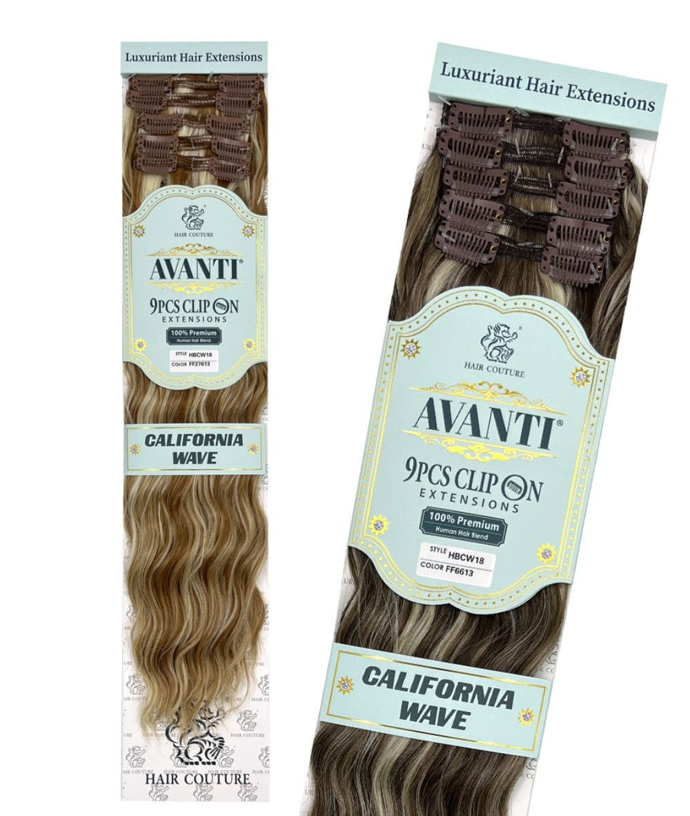 Hair Couture 100% Human Hair Extensions Avanti 9Pcs Clip-ins - CALIFORNIA WAVE (18"-22")