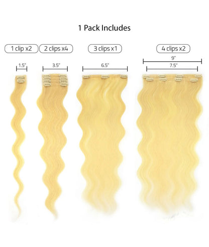 Hair Couture 100% Human Hair Extensions Avanti 9pcs Clip-ins - CASCADE CURL 20"