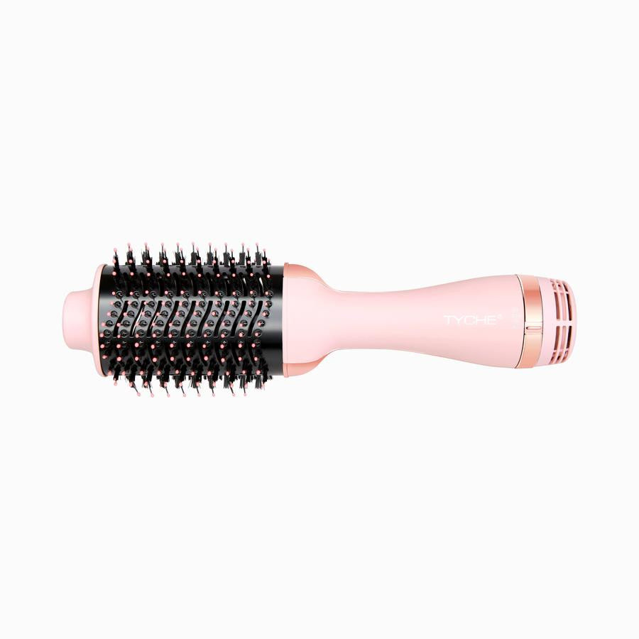TYCHE Brush Dryer 2-in-1 Barrel Brush & Blow Dryer (Black, Pink)