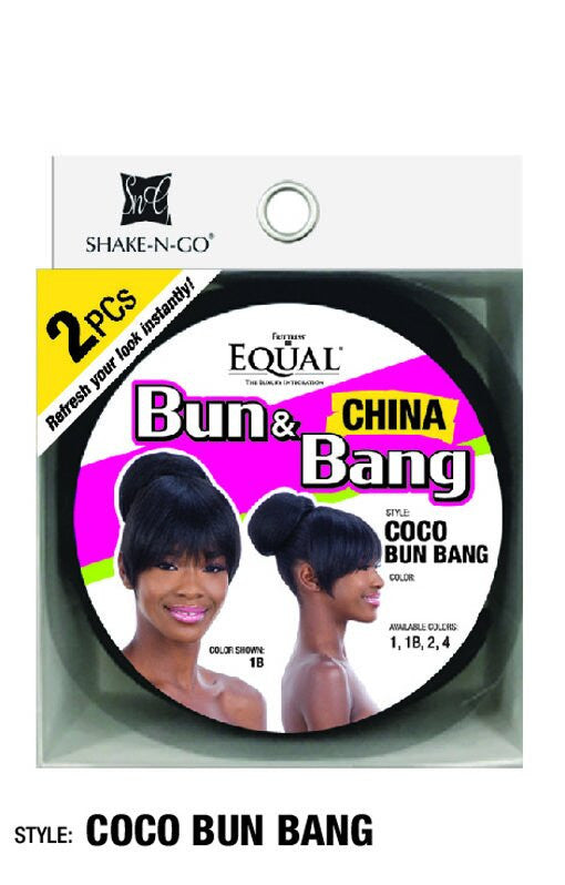 SHAKE N GO Freetress Equal Bun & Bang 2PCS - Coco Bun Bang