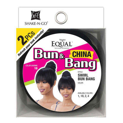 SHAKE N GO Freetress Equal Bun & Bang 2PCS - Swirl Bun Bang