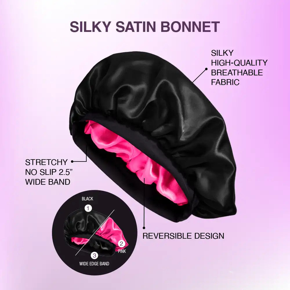 RED Reversible Silky Satin Hair Cap