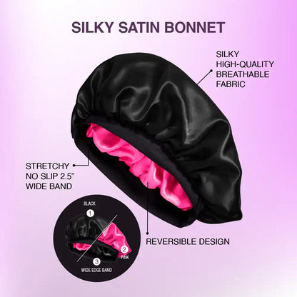 RED Reversible Silky Satin Hair Cap