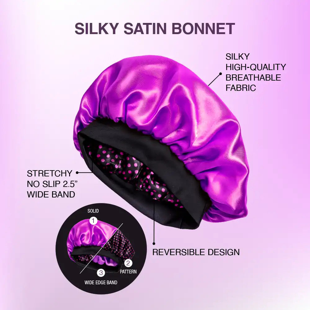 RED Reversible Silky Satin Hair Cap