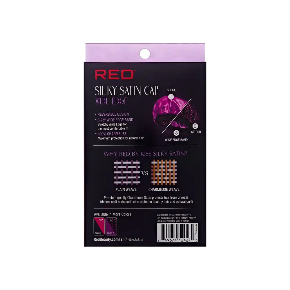 RED Reversible Silky Satin Hair Cap