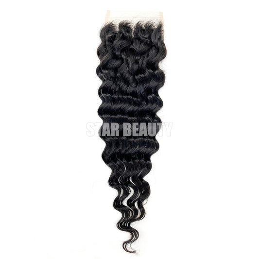 Silver Unprocessed 100% Virgin Remi Human Hair 4X4 HD Lace Closure - Deep Wave