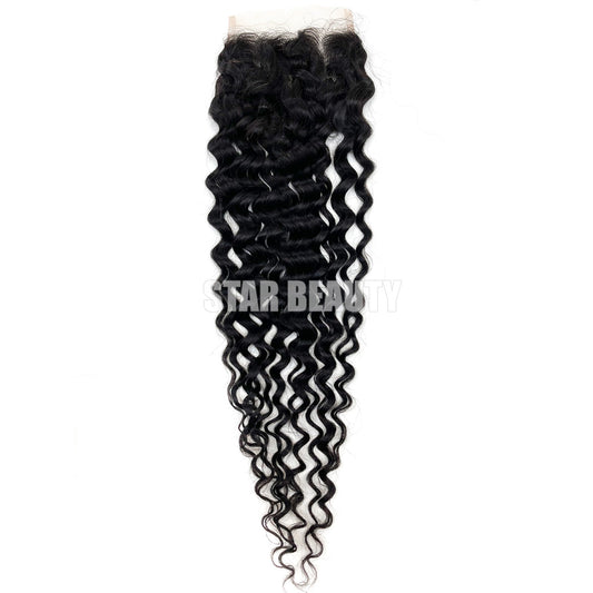 Silver Unprocessed 100% Virgin Remi Human Hair 4X4 HD Lace Closure - Water Wave