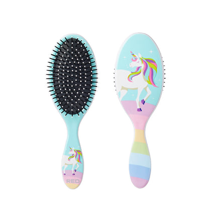 RED Mythical Animals Oval Detangling Brush