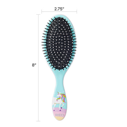 RED Mythical Animals Oval Detangling Brush