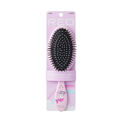 RED Mythical Animals Oval Detangling Brush