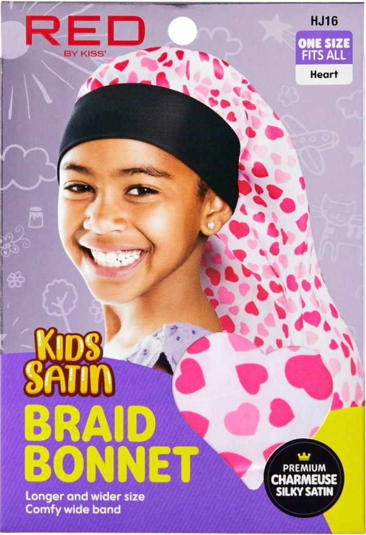 RED Kids Satin Braid Bonnet