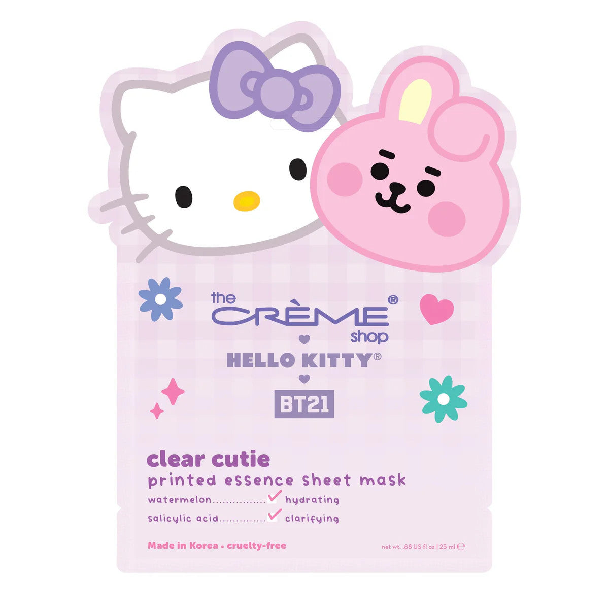 THE CREME SHOP BT21 Clear Cutie Printed Essence Sheet Mask (3 sheets)