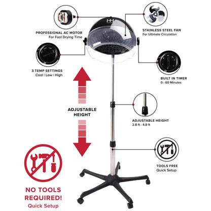 Annie Hot & Hotter Ceramic Turbo 4000 Stand Hood Dryer