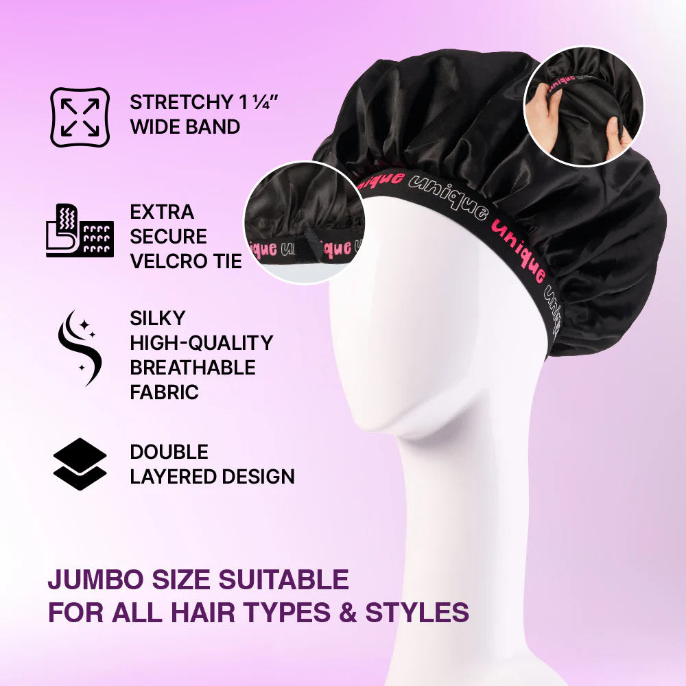 RED Adjustable Day & Night Fashion Hair Bonnet
