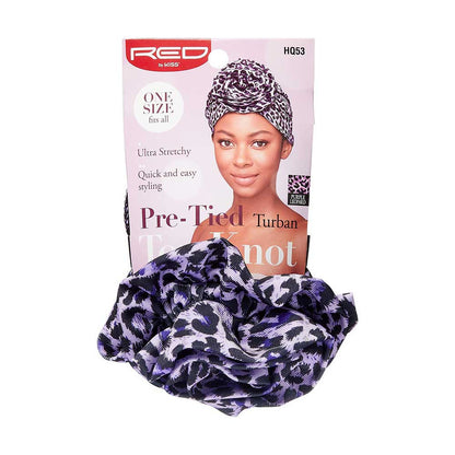 RED Top Knot Turban Luxury